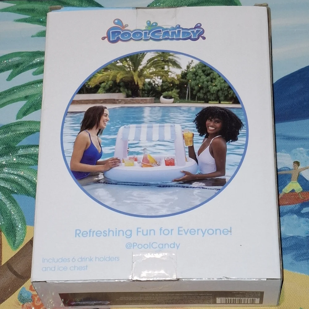 Pool Candy Floating Bar Canopy Buffet Cooler Beverage Chiller BNIB